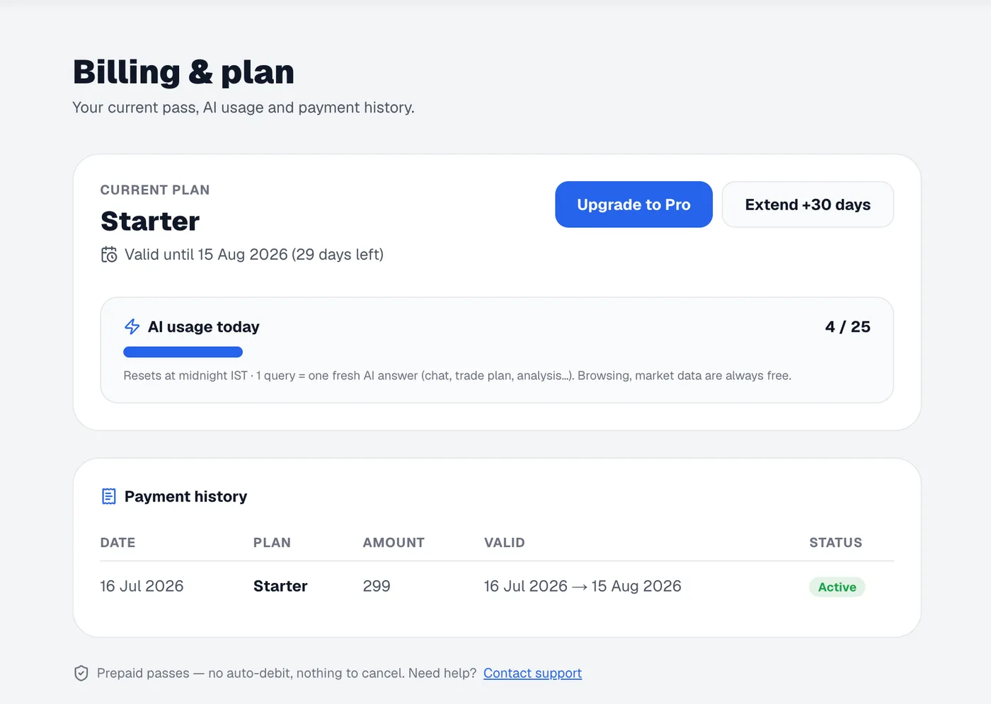 MarketsEasy checkout